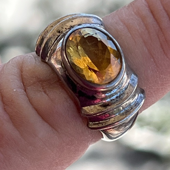 Vintage Joseph Esposito Sterling silver citrine ring. Size 7